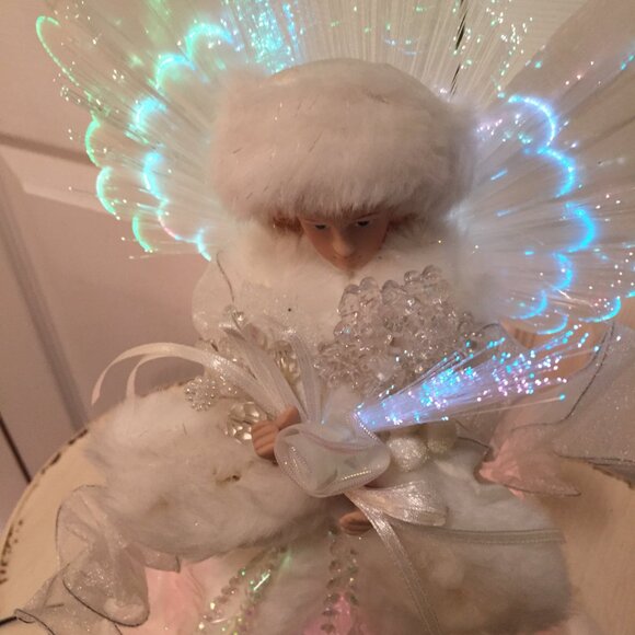 12" Target Fiber Optic Angel TREE TOPPER Color Changing Wings BEAUTIFUL & CLEAN! - Picture 4 of 12